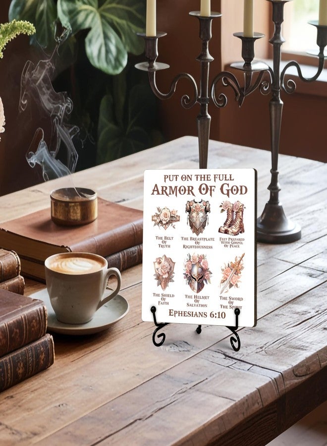 ukebobo Armor of God Sign, Rustic Christian Decor, Farmhouse Home Office Decor, Inspirational Christian Gifts for Women Men, Vintage Decoration for Living Room Bedroom Bathroom, 5" x 5"-271 - Image 5